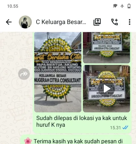 Pengiriman Papan Bunga Duka Puri Indah